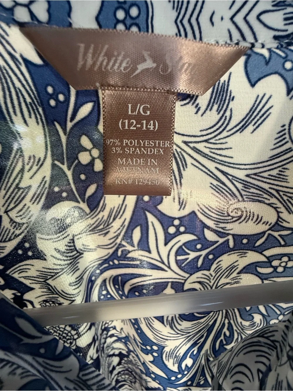 White Stag Blue and White Paisley Floral Blouse - Picture 4 of 8